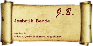 Jambrik Bende névjegykártya